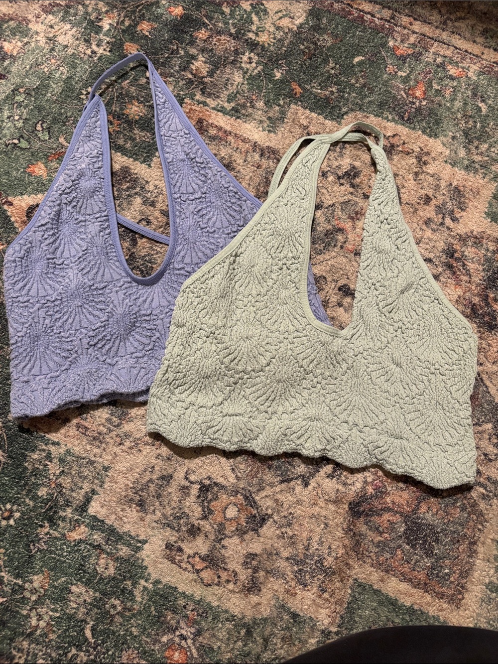Free People Embossed Floral Ribbed Tank Tops bundle - Picture 4 of 4